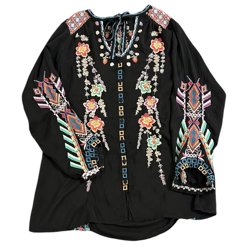Women’s JOHNNY WAS Embroidered Bohemian Alaura Tunic Blouse - Small - Picture 10 of 13